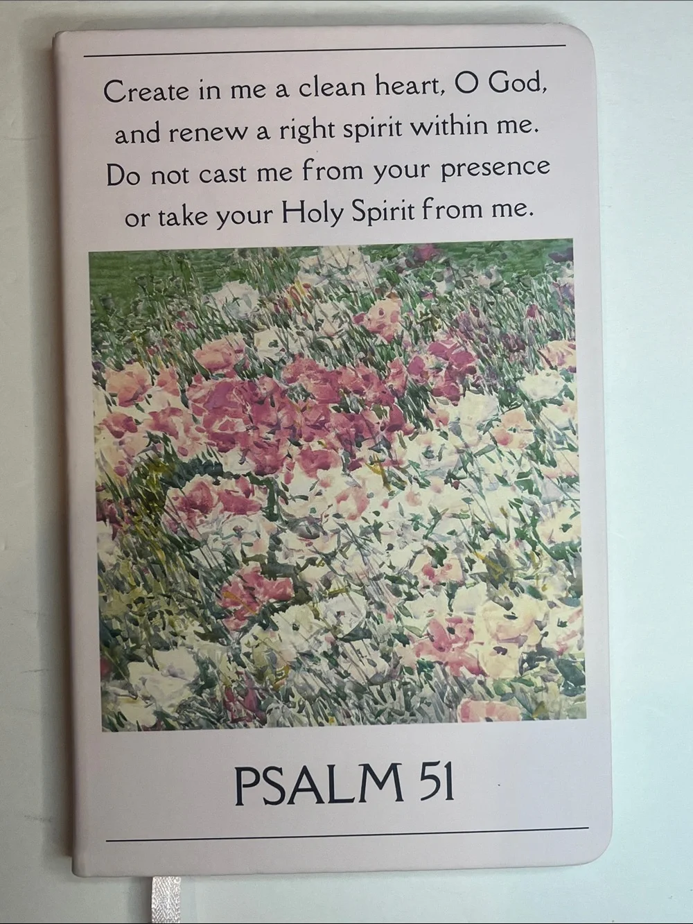 Psalm 51 Floral Hardcover Journal - Pink